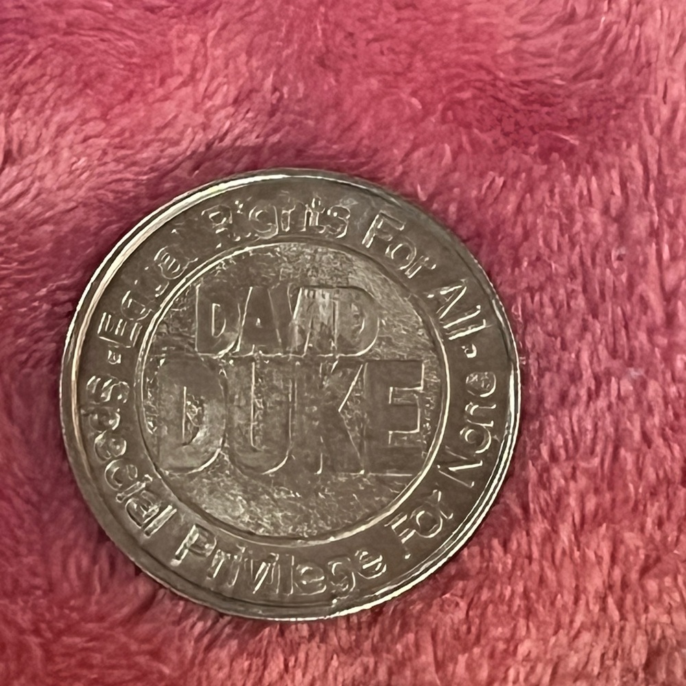 VINTAGE 1980’s(?) DAVID DUKE LOUISIANA POLITICAL CAMPAIGN COLLECTIBLE DOUBLOON